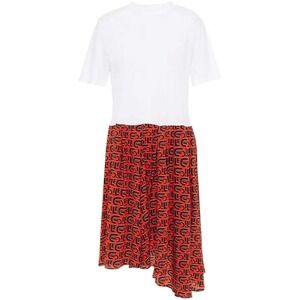 Etre Cecile Sadie Dress Womens 38, 6 White Red Silk Skirt Organic Cotton T-Shirt